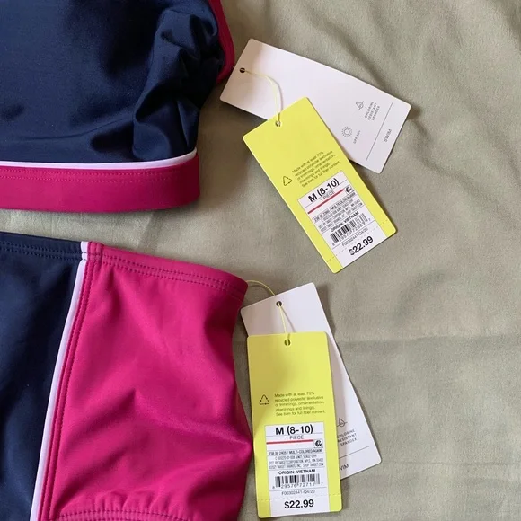 All In Motion women’s swimsuit 2 pc cranberry/ Navy size M - Picture 5 of 7